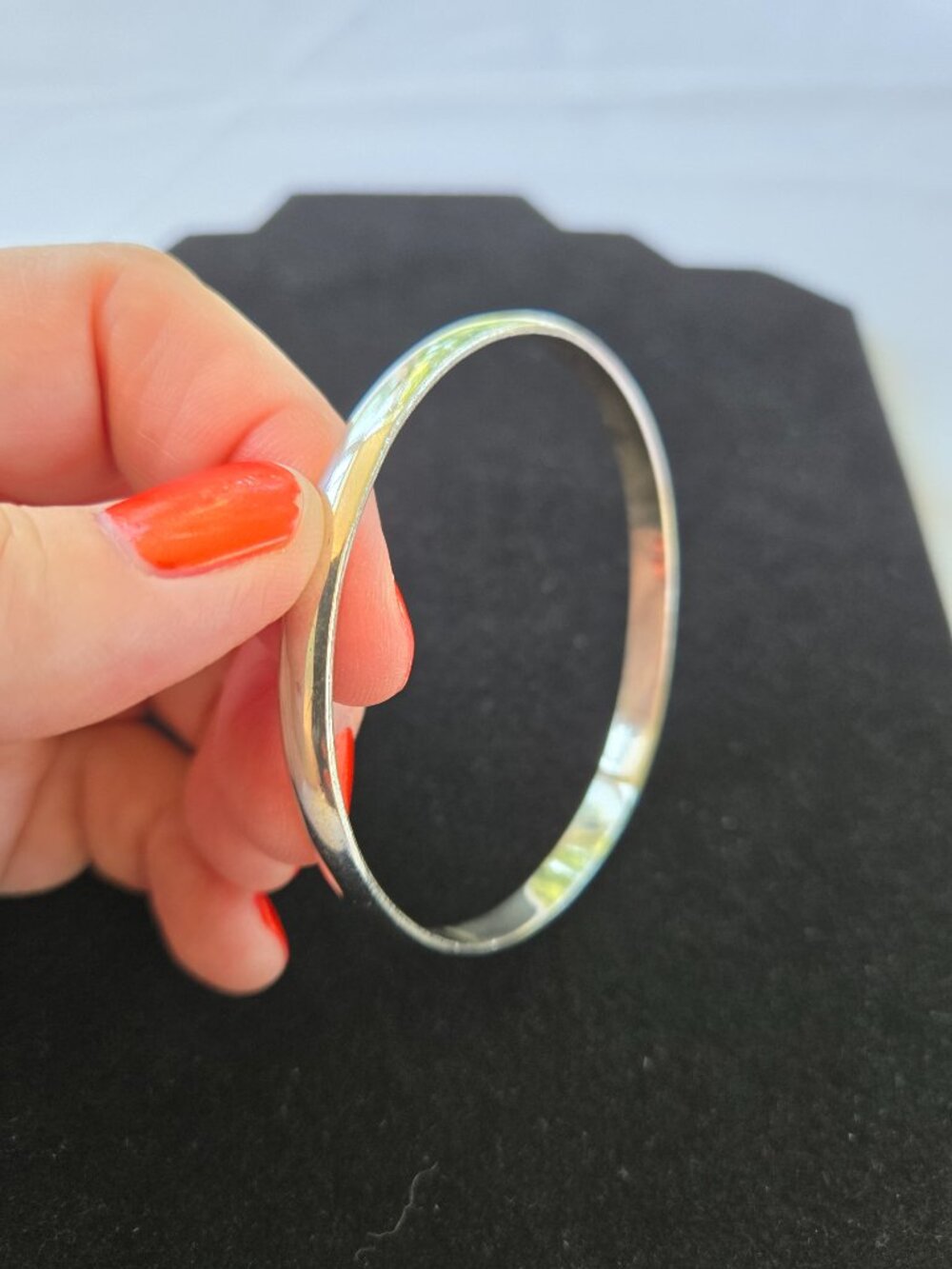 Vintage Taxco Mexico Silver Bangle Thin Minimalis Bracelet - Picture 5 of 8